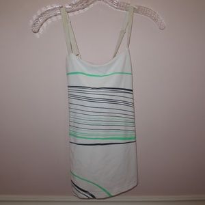 white striped workout top